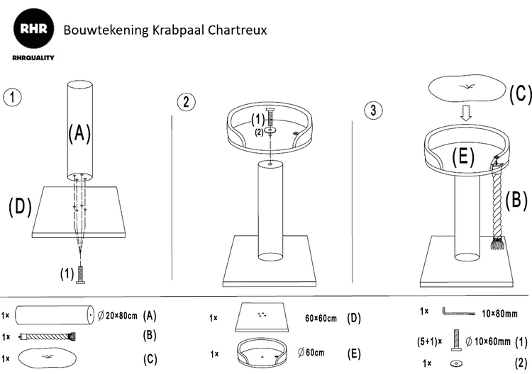 Krabpaal Chartreux (Lichtgrijs)