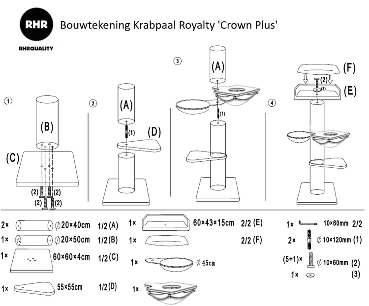 Krabpaal Royalty Crown Plus (Lichtgrijs)
